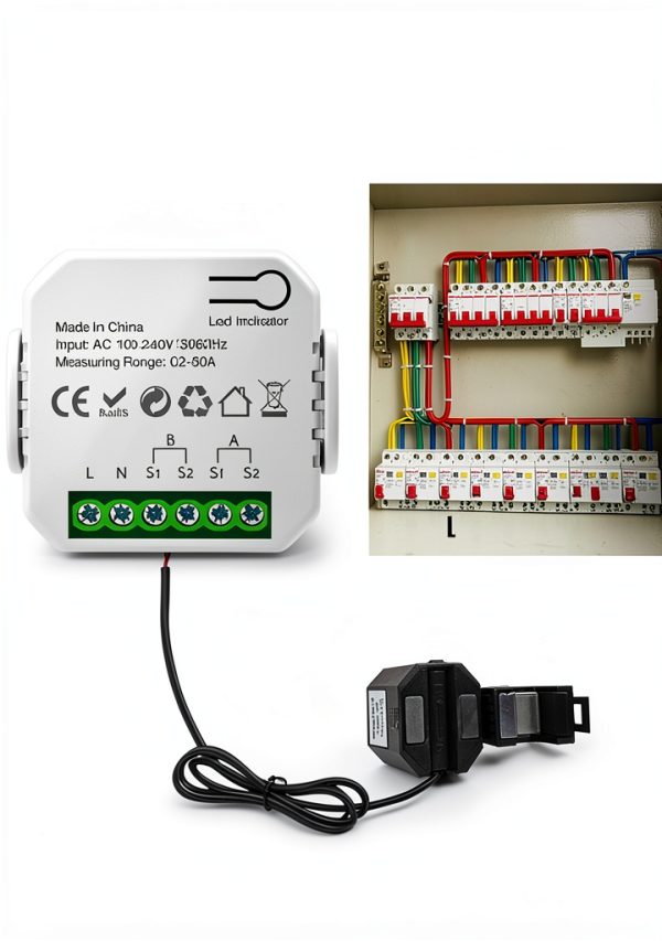 PHOVOLT WiFi Smart Electricity Meter with Dual 80A Sensors 2‑Way Color-4