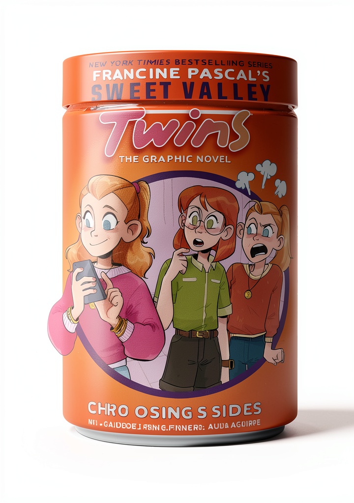 Installing Sweet Valley Twins Graphic Novel Book 3 Random House Adventure 8-11 on a wooden desk