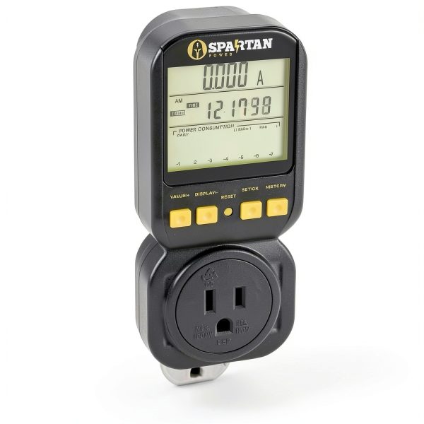 Spartan Power Electricity Usage Monitor SP-PM120 15A 1800W Black-1