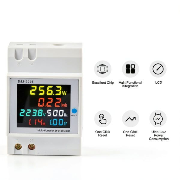 Industrial Power Meter Walfront D52-2066 LCD Display with 6 Parameters-2