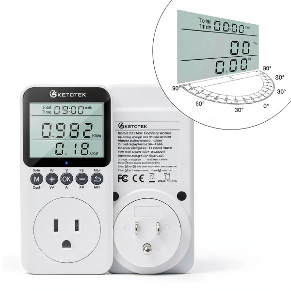 KETOTEK Power Monitor Plug with LCD Display and Alarm-2
