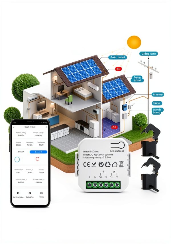PHOVOLT WiFi Smart Electricity Meter with Dual 80A Sensors 2‑Way Color-7