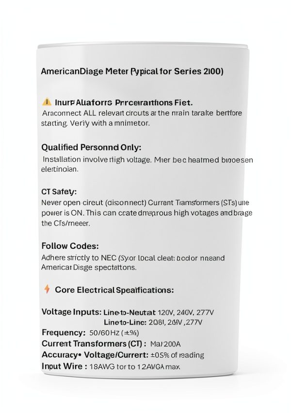 Single Phase Energy Meter by American Disge Durable Outdoor 200A Model-5