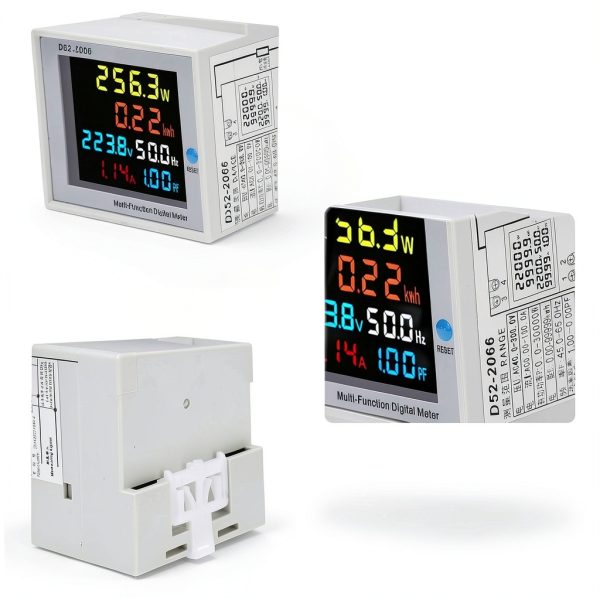 Industrial Power Meter Walfront D52-2066 LCD Display with 6 Parameters-5