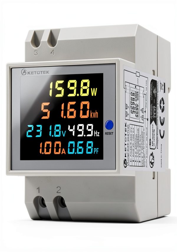 Energy Meter KETOTEK Single Phase AC 40-300V 100A LCD Power Monitor-0